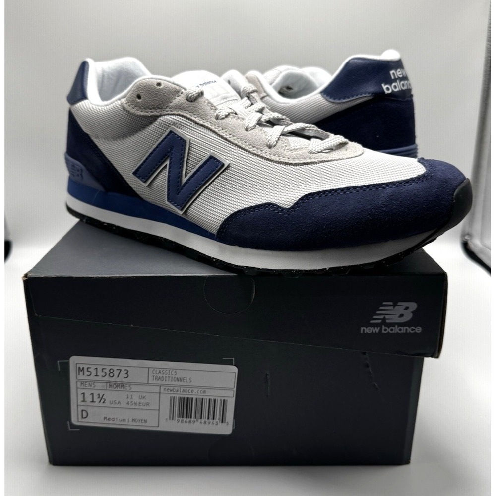 New Balance Classics 515 White/Blue mens 11.5D M515873